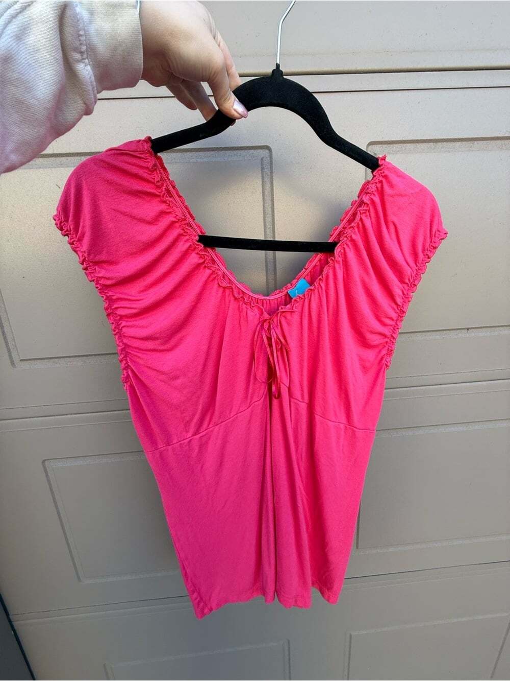 Flattering Vintage Hot Pink Off the Shoulder Top